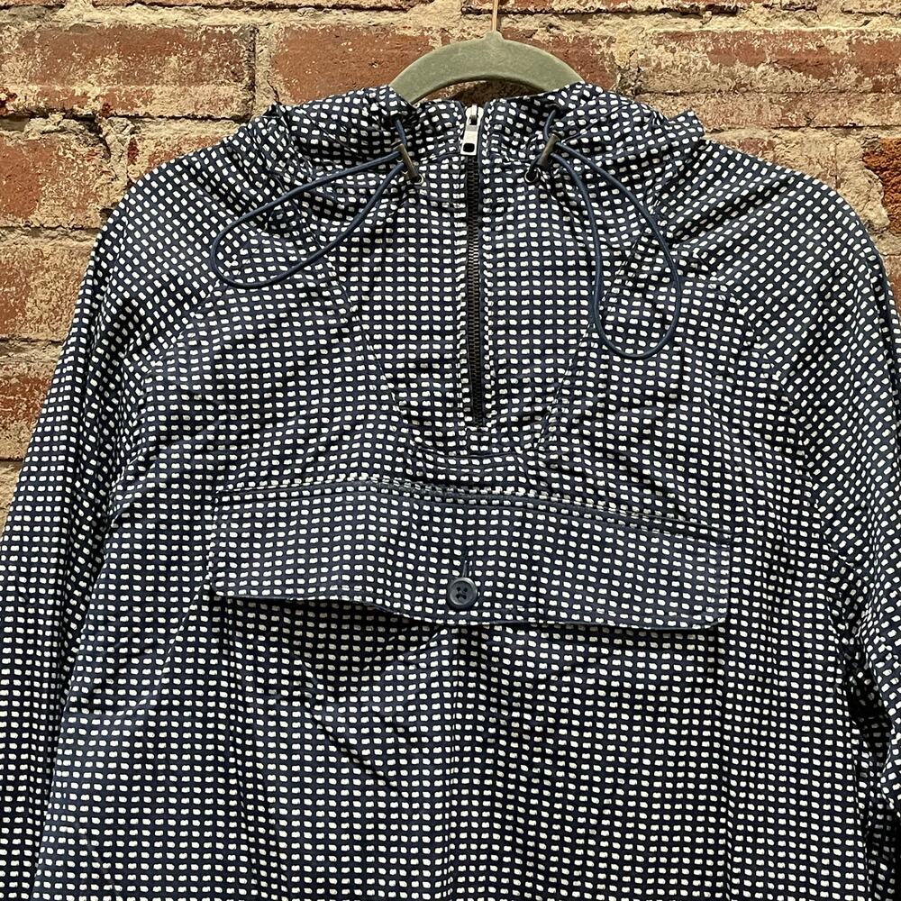 SPRING SALE! Zara Man Slim Fit‎ Navy Windowpane Hooded Pullover Size Medium - Picture 2 of 10